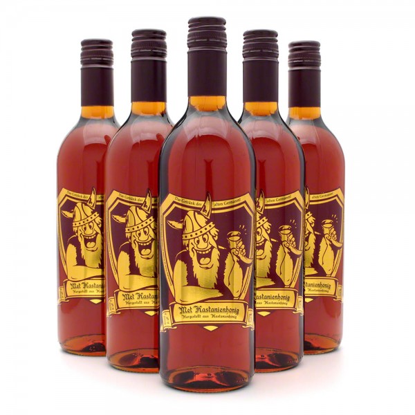 Met Kastanienhonig - Premium Honigwein aus sortenreinem Honig - 6 Flaschen Vorteilspaket