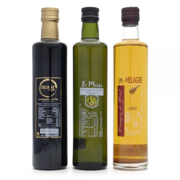 Geschenkset - Metessig, Honigbalsamico, Premium Olivenöl - 3 Flaschen