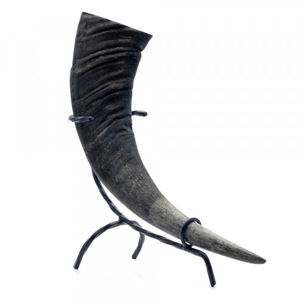 Trinkhorn, Met-Horn aus echtem Wasserbüffelhorn - 0,3 Liter, natur - links