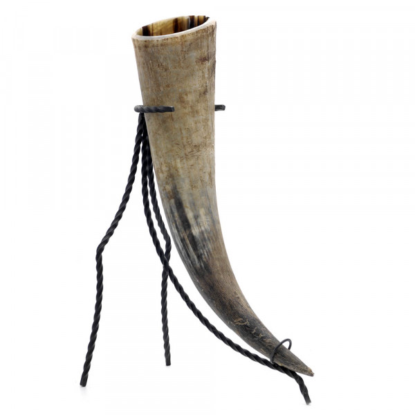 Trinkhorn, Met-Horn, Wikingerhorn aus echtem Rinderhorn - 700 ml, 0,7 Liter