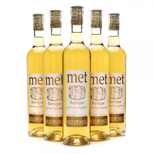 Met Barrique - fassgereifter Honigwein - 15% Vol. alc - 0,5 Liter - 6 Flaschen Vorteilspaket