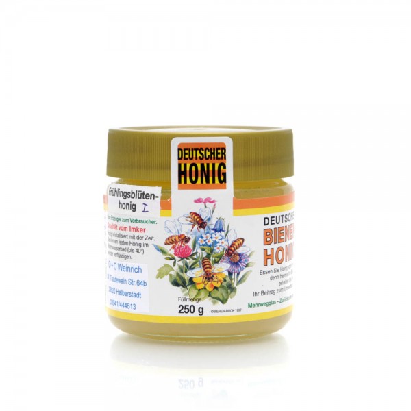 Frühlingsblütenhonig - Imkerhonig aus dem Harz - 250 g Glas