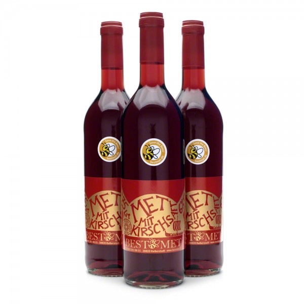 Roter Met - Honigwein mit Kirschsaft - Kirschmet, Odinsblut, Wikingerblut - 3 Flaschen