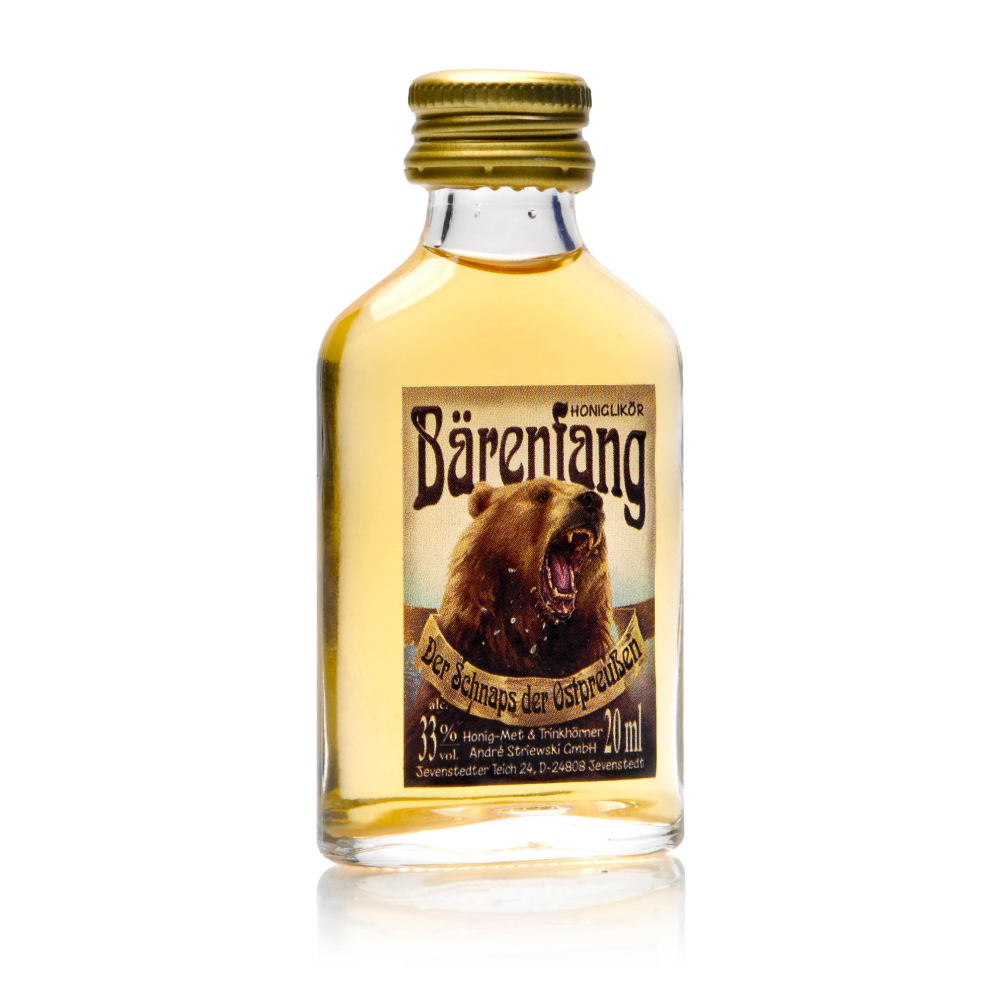 BestMet - Honig-Met - Bärenfang Honiglikör - 0,02 Liter - 33% Vol. alc ...