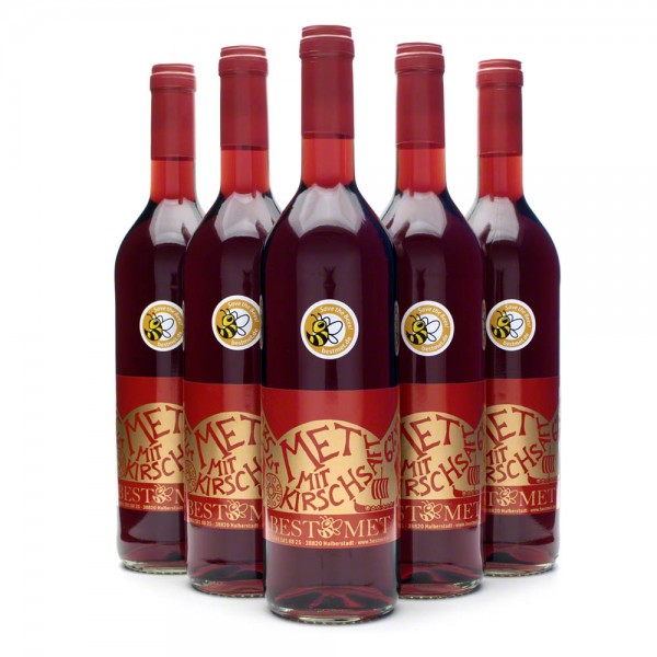 Roter Met - Honigwein mit Kirschsaft - Kirschmet, Odinsblut, Wikingerblut - 6 Flaschen