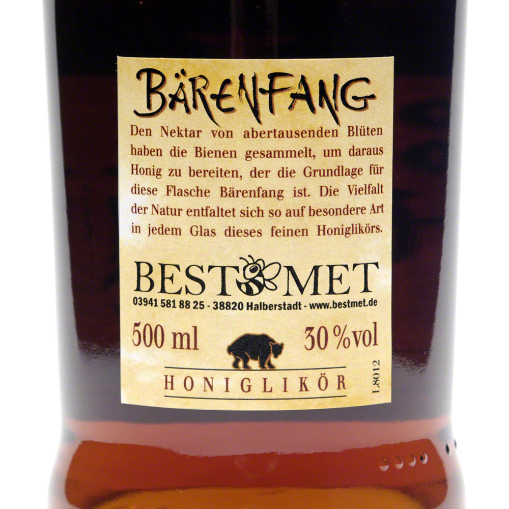 BestMet - Honig-Met - Bärenfang Honiglikör - 0,04 Liter - 30% Vol. alc ...