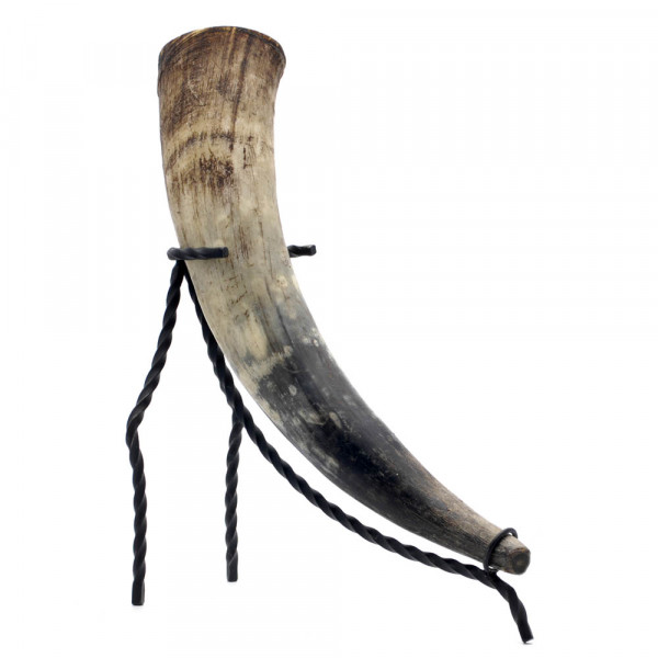 Trinkhorn, Met-Horn, Wikingerhorn aus echtem Rinderhorn - 600 ml, 0,6 Liter