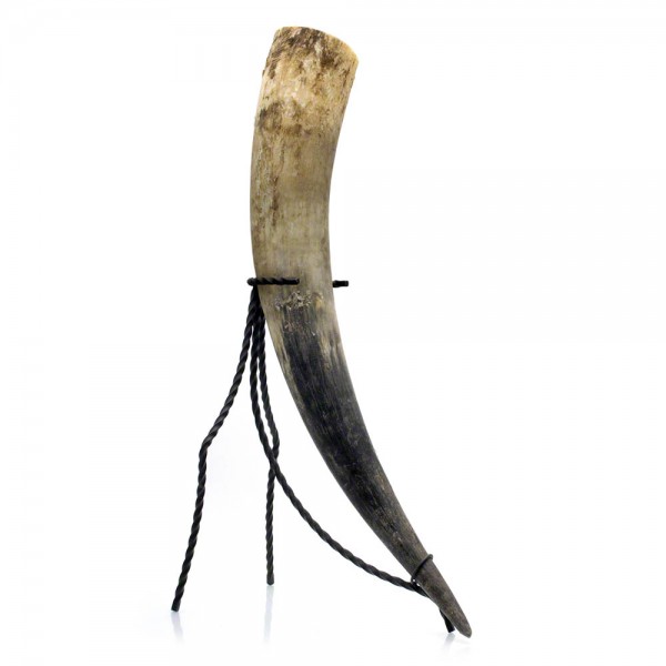 Trinkhorn, Met-Horn, Wikingerhorn aus echtem Rinderhorn, natur - 1,2 Liter, 1200 ml