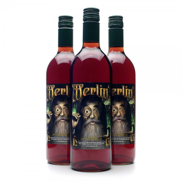 Met Merlin's - Honigwein mit Waldbeeren und Apfel - 3 Flaschen Vorteilspaket