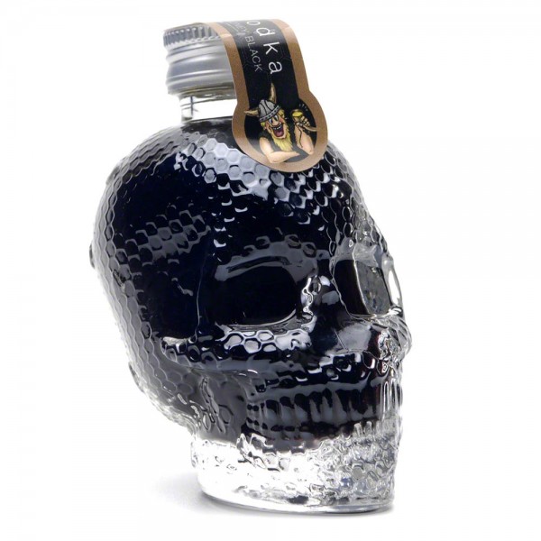 Vodka Honey Black - schwarzer Vodka mit Honig - Skull 50 ml - 40 % Vol. alc. - Front Seite