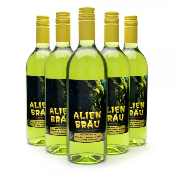 übersinnlicher Met Alienbräu - Honigmet mit Waldmeisteraroma - 6 Flaschen