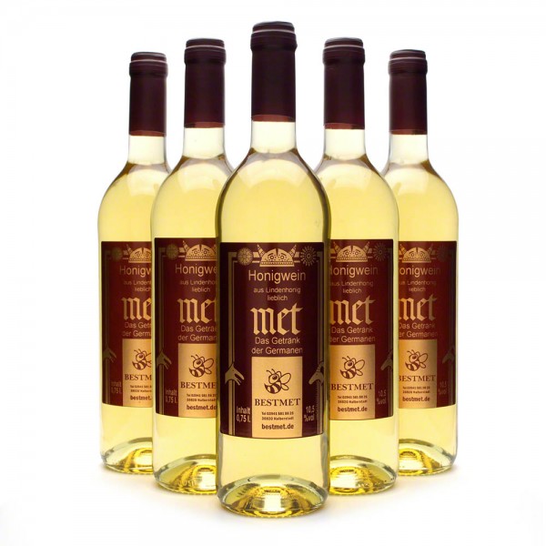 Met Linde - Premium Honigwein aus sortenreinem Lindenhonig - Naturkorken - 3 Flaschen Vorteilspaket