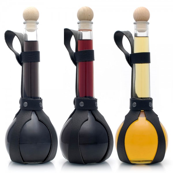 Geschenk-Set - Elixierflaschen mit Gürtelhalter - Paket mit 3x Honigwein