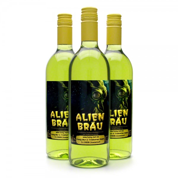 übersinnlicher Met Alienbräu - Honigmet mit Waldmeisteraroma - 3 Flaschen