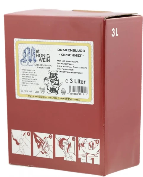 MET Amensis - Kirschmet - Kirsche und Ingwer - 3 Liter Weinkarton - Front
