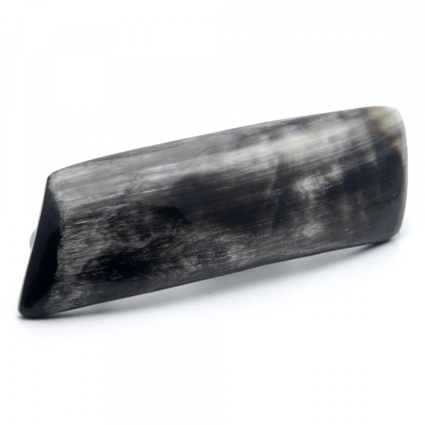 Haarspange - echtes Horn, eckig, schwarz-weiss - Normclip, 9 cm - Vorschau